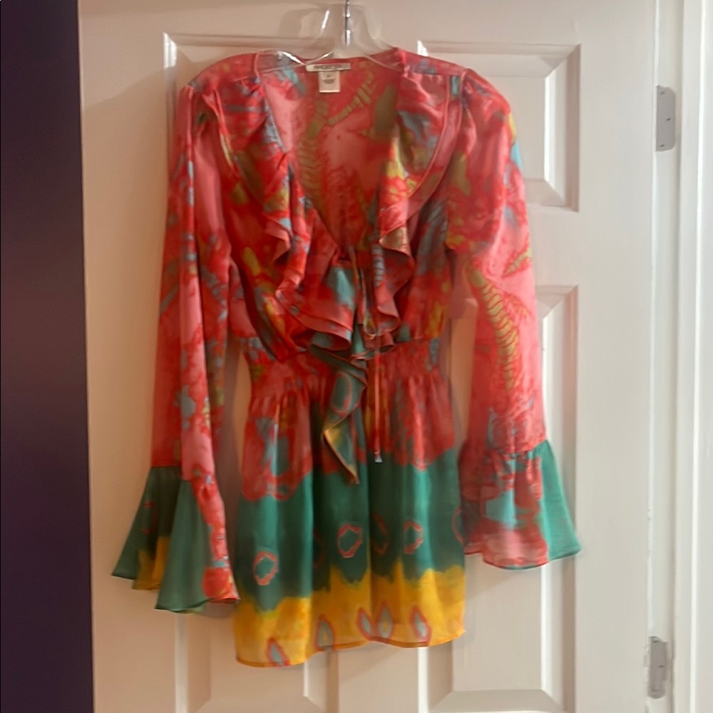 Colorful Ruffled Women's Top